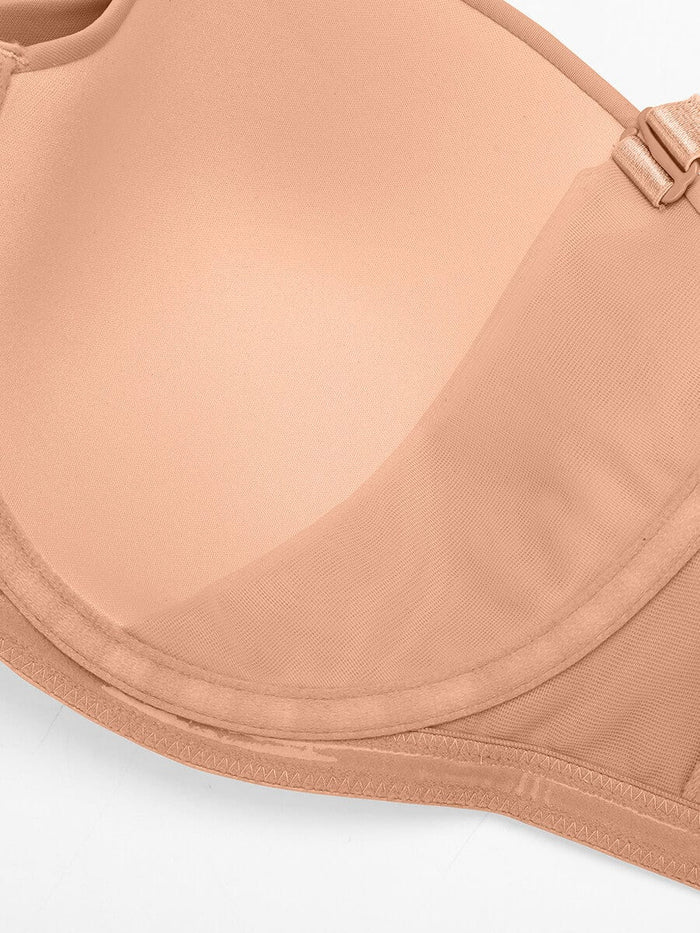 Strapless Non-slip Gathering Bust Support Underwire 1/2 Cup Bra