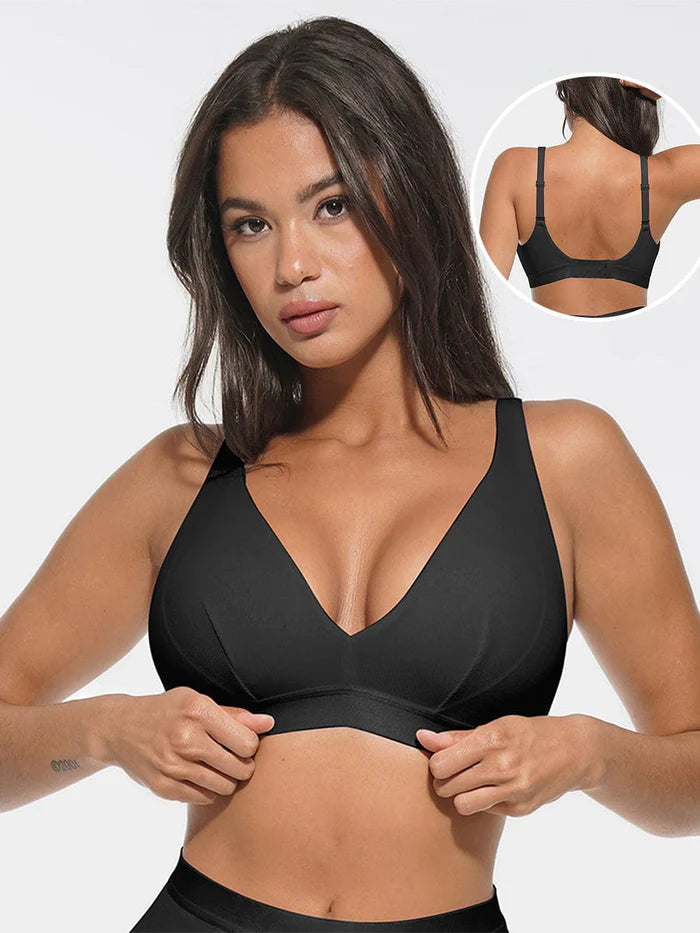 Deep V Neck Rib Modal All Day Wear Bralette with Removable Pads