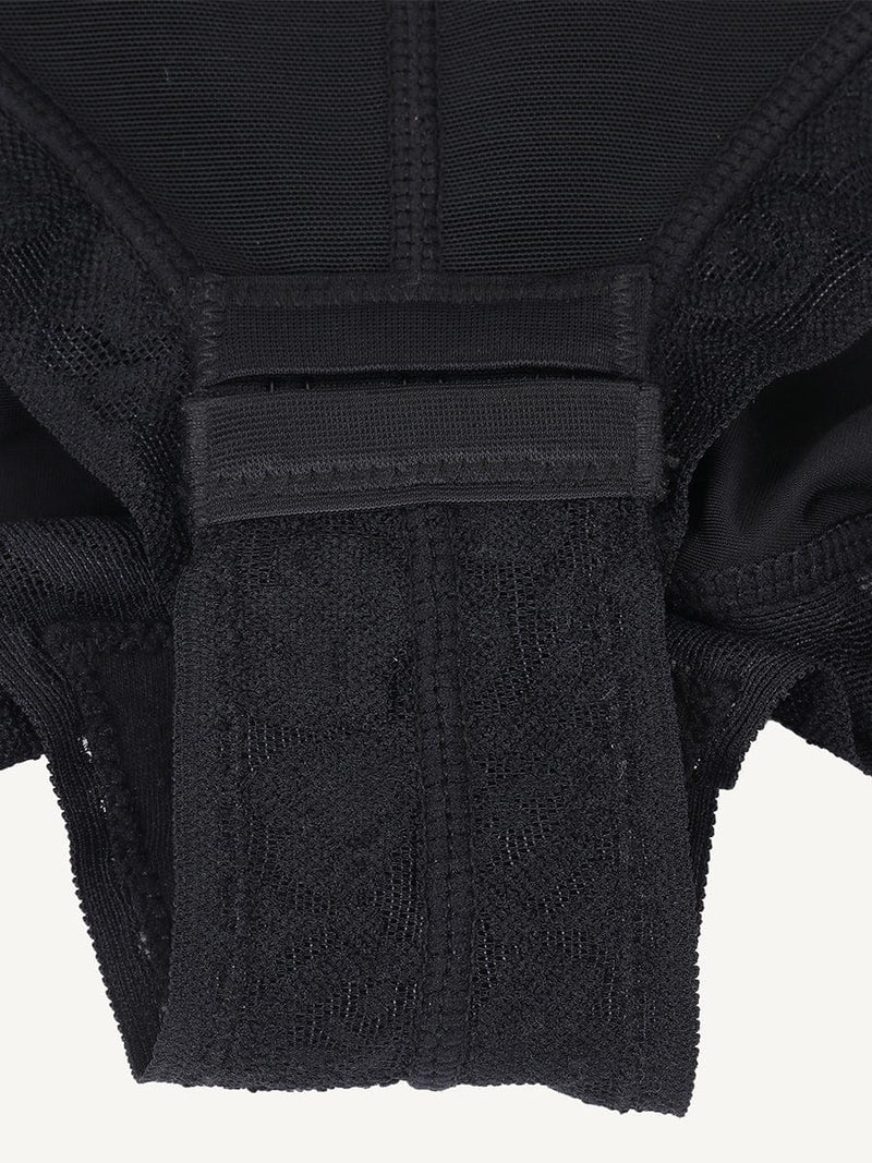 Faja moldeadora de encaje con cremallera frontal y realce de busto en forma de U