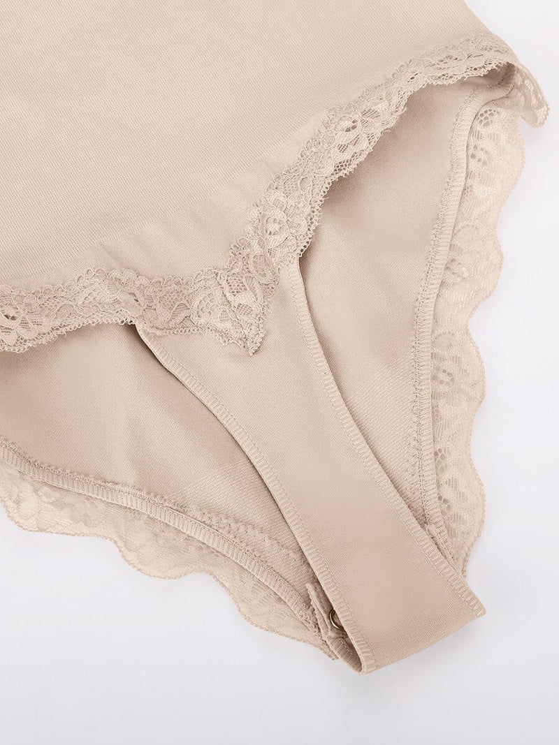 Seamless lace Cami Waist Abdomen Shaping Thong Bodysuit