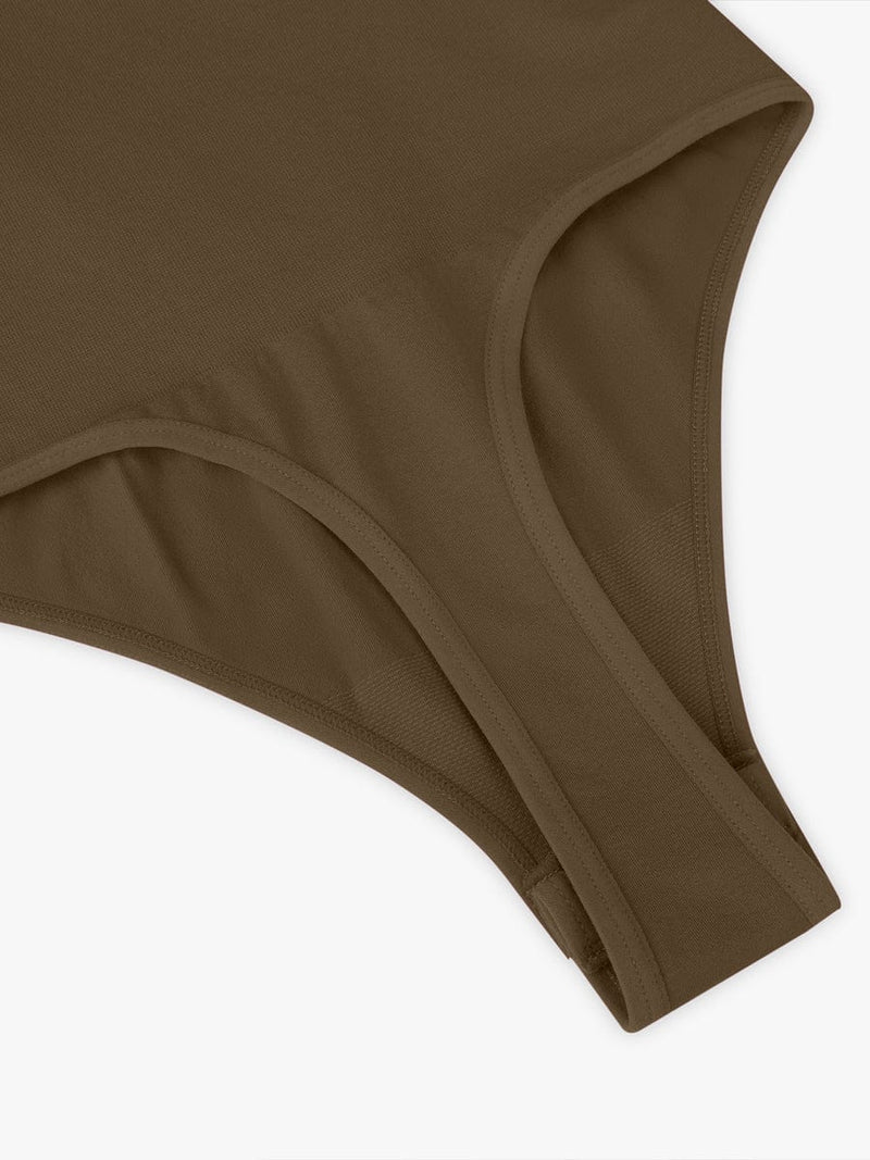 Seamless Bra Free Cami Tummy Control Thong Bodysuit with Removable Pads