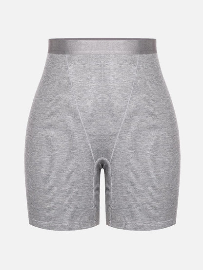 Rayon Ribbed Fitted Boxer Mid Waist Breathable Shorts