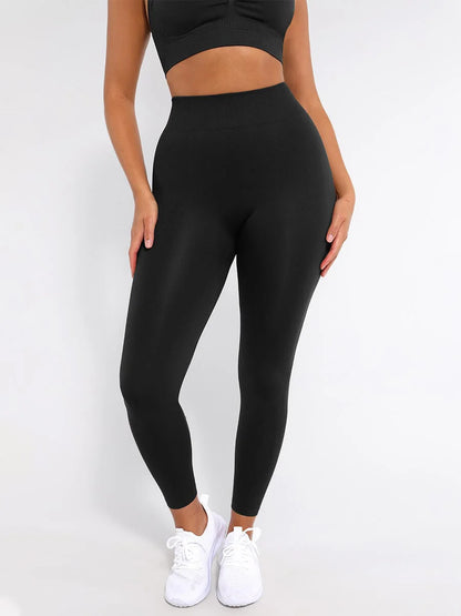 Leggings de yoga adelgazantes de cintura alta sin costuras que moldean las piernas