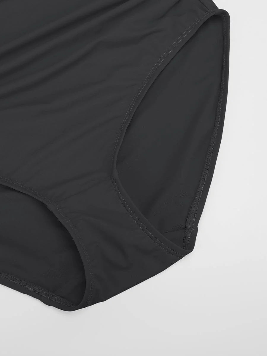 Traje de baño de una pieza con un hombro al descubierto y fruncido con soporte en el pecho