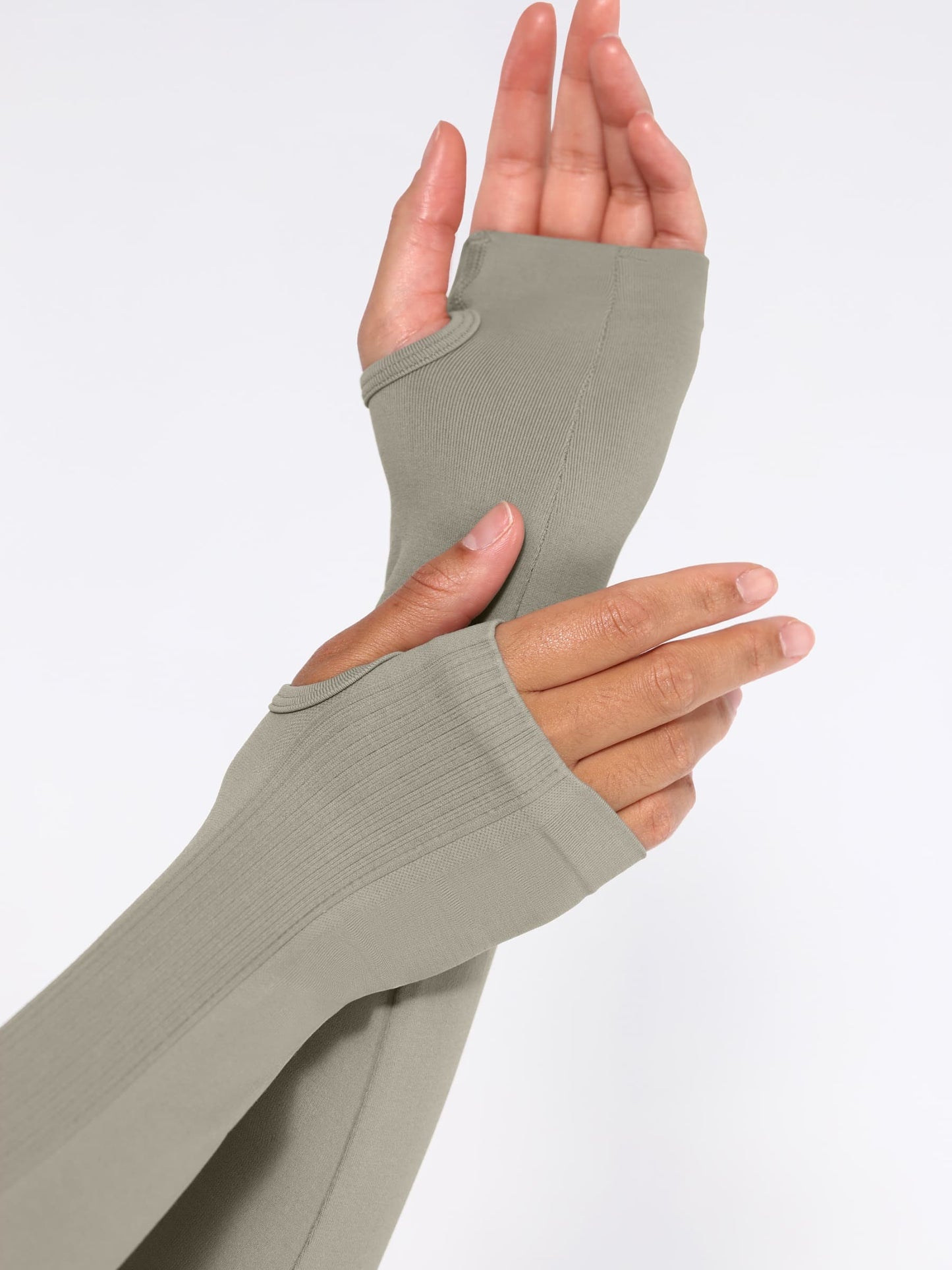 Top de running con cremallera completa sin costuras y orificios para los pulgares