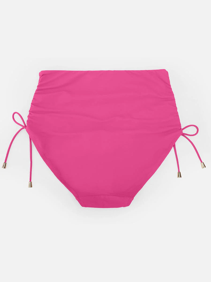 Traje de baño con escote en V profundo, aro metálico, cordón ajustable, control de abdomen y almohadillas extraíbles