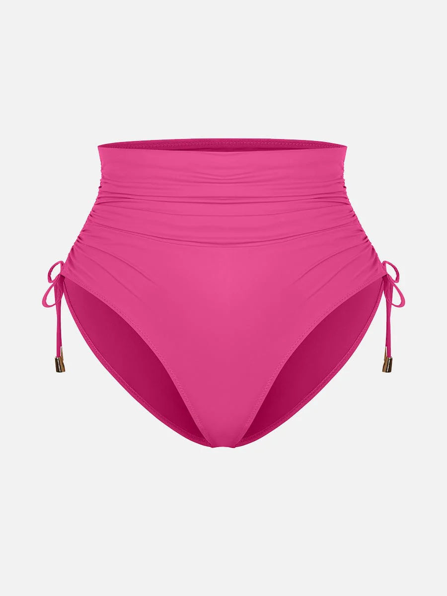 Traje de baño con escote en V profundo, aro metálico, cordón ajustable, control de abdomen y almohadillas extraíbles