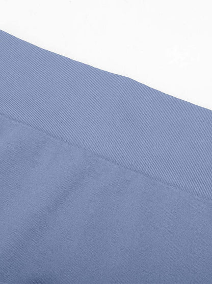 Leggings de yoga moldeadores de glúteos color melocotón con cintura doble sin costuras