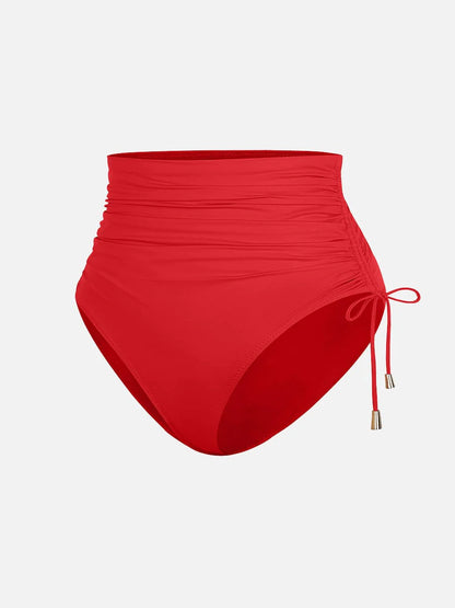 Traje de baño con escote en V profundo, aro metálico, cordón ajustable, control de abdomen y almohadillas extraíbles