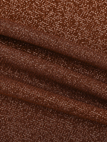 Body moldeador todo en uno con cuello drapeado brillante, sujetador incorporado y tanga con cierre a presión en la entrepierna.