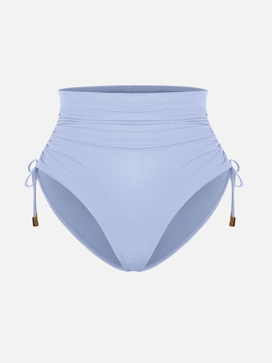 Traje de baño con escote en V profundo, aro metálico, cordón ajustable, control de abdomen y almohadillas extraíbles