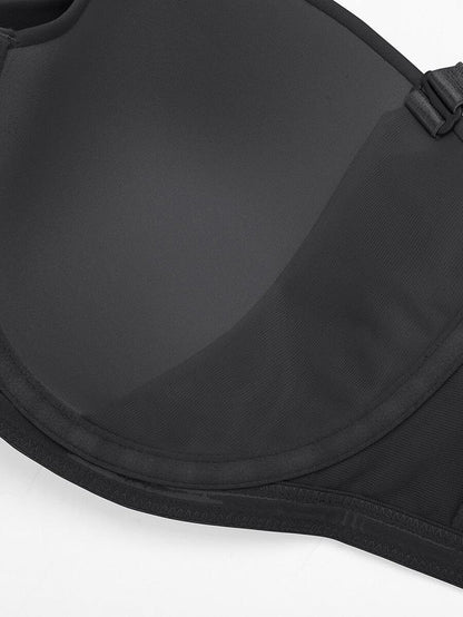 Strapless Non-slip Gathering Bust Support Underwire 1/2 Cup Bra