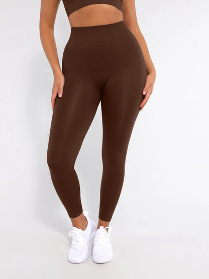 Leggings de yoga adelgazantes de cintura alta sin costuras que moldean las piernas
