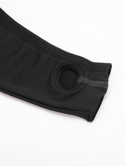 Top de running con cremallera completa sin costuras y orificios para los pulgares