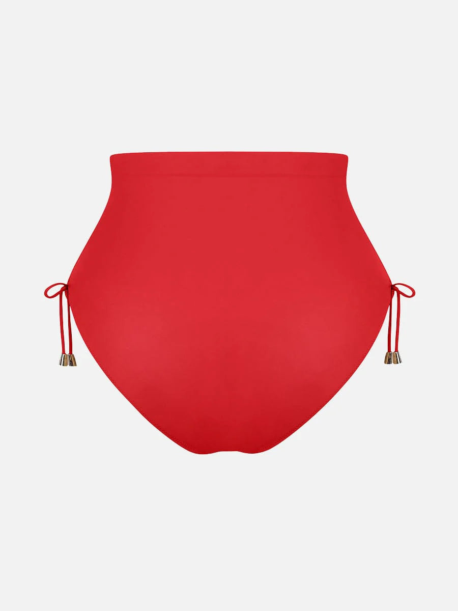 Traje de baño con escote en V profundo, aro metálico, cordón ajustable, control de abdomen y almohadillas extraíbles