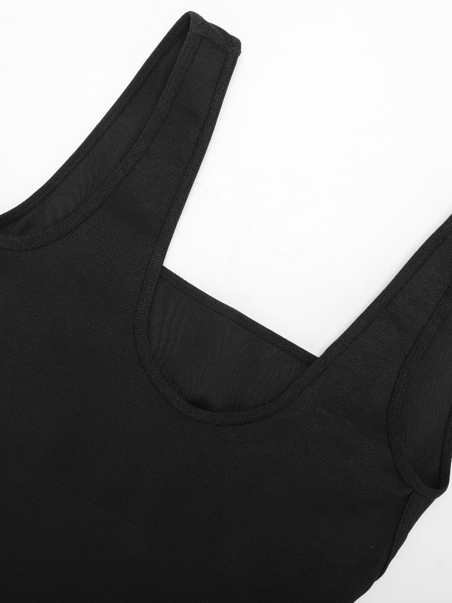 Mono acampanado con espalda en U y cuello cuadrado sin costuras