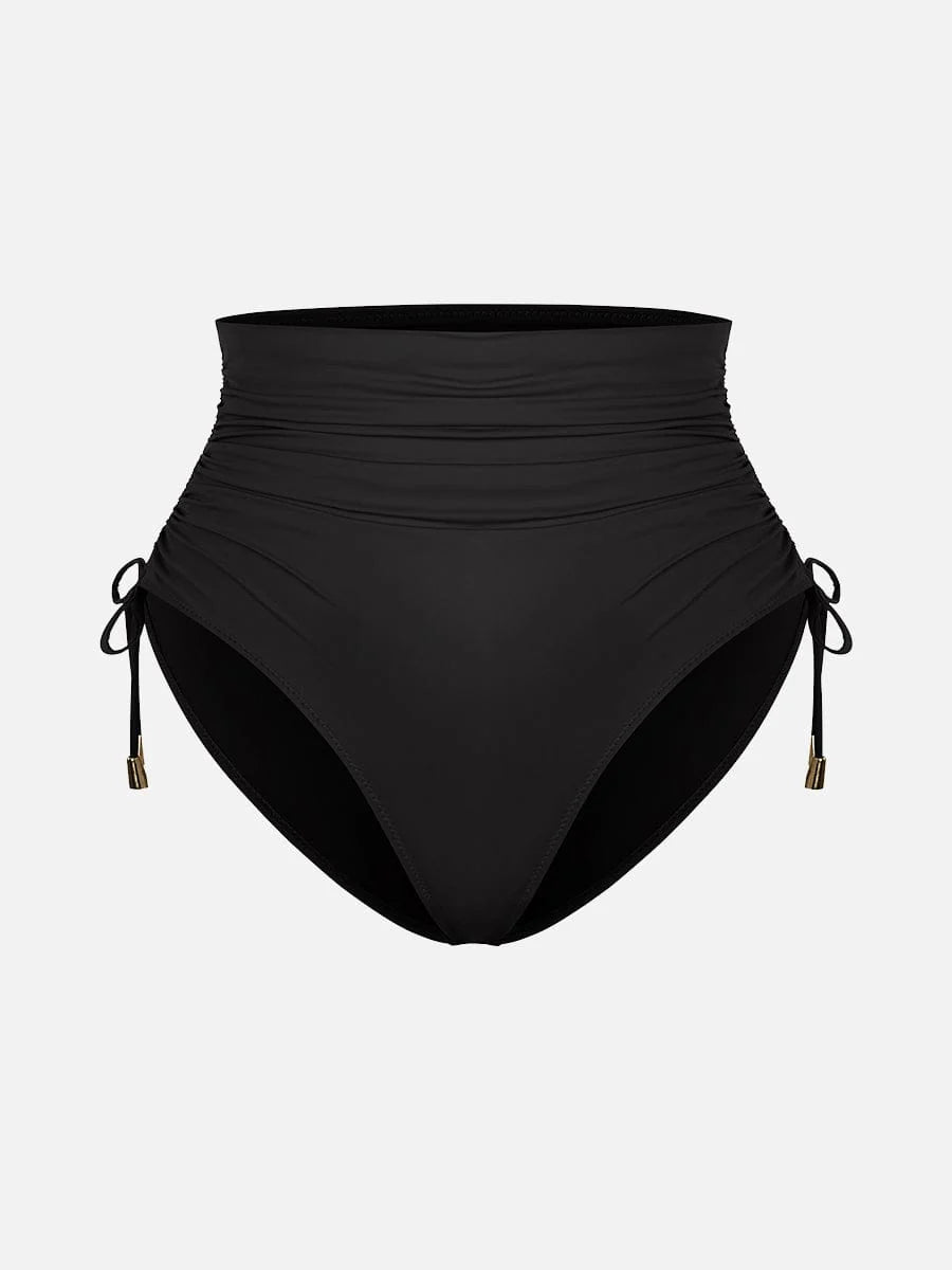 Traje de baño con escote en V profundo, aro metálico, cordón ajustable, control de abdomen y almohadillas extraíbles