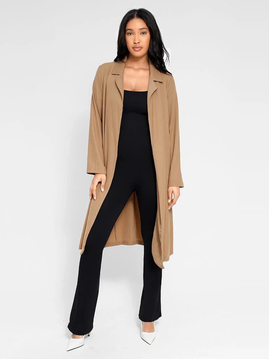 Mono acampanado con espalda en U y cuello cuadrado sin costuras