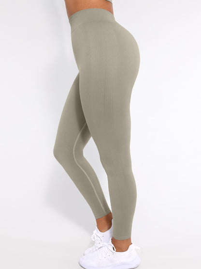Leggings de yoga adelgazantes de cintura alta sin costuras que moldean las piernas