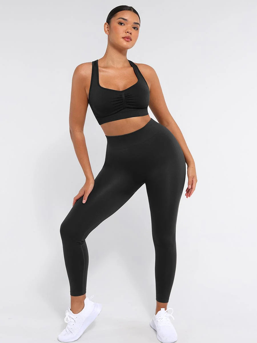 Leggings de yoga adelgazantes de cintura alta sin costuras que moldean las piernas