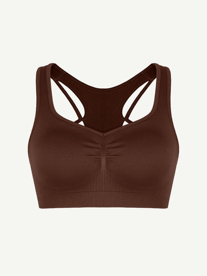 Sujetador deportivo sin costuras con espalda nadadora y copas extraíbles