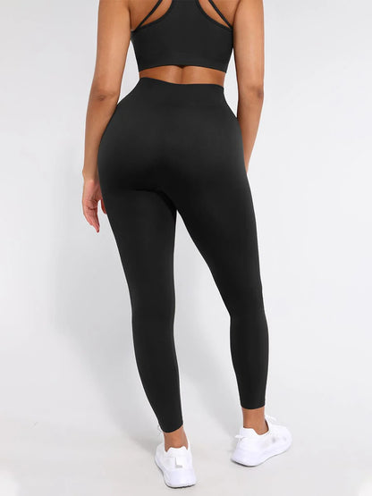 Leggings de yoga adelgazantes de cintura alta sin costuras que moldean las piernas