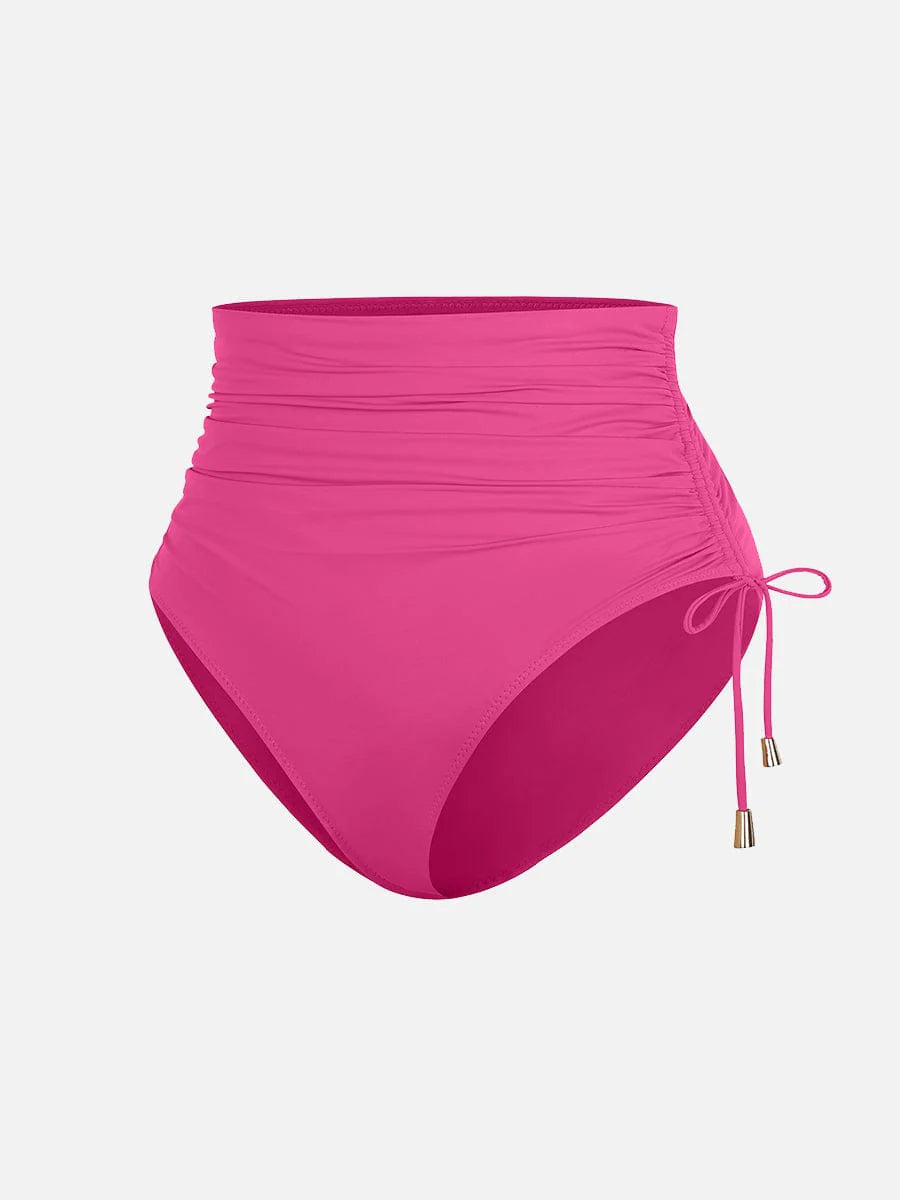 Traje de baño con escote en V profundo, aro metálico, cordón ajustable, control de abdomen y almohadillas extraíbles