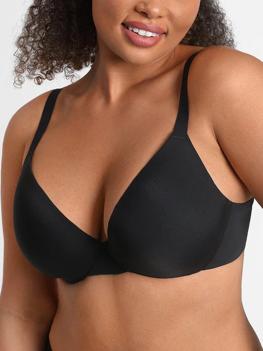 Seamless Underwire T Shirt Push Up Demi Bra with Adjustable Shoulder Strap