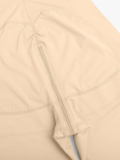 Faja postoperatoria con cierre lateral que cubre el pecho