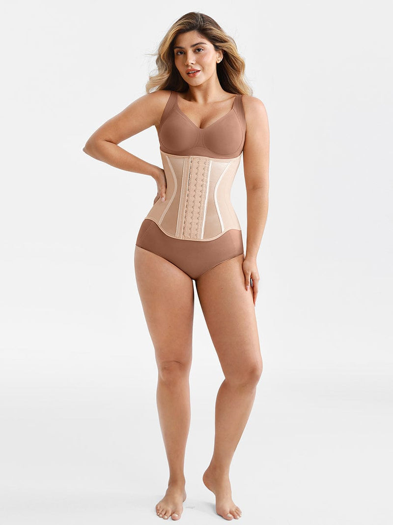 Entrenador de cintura de látex de alta compresión con curva en S y 11 varillas de acero.