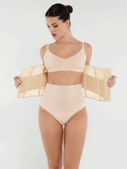 Faja moldeadora de cintura y abdomen de malla transpirable con 7 huesos de acero