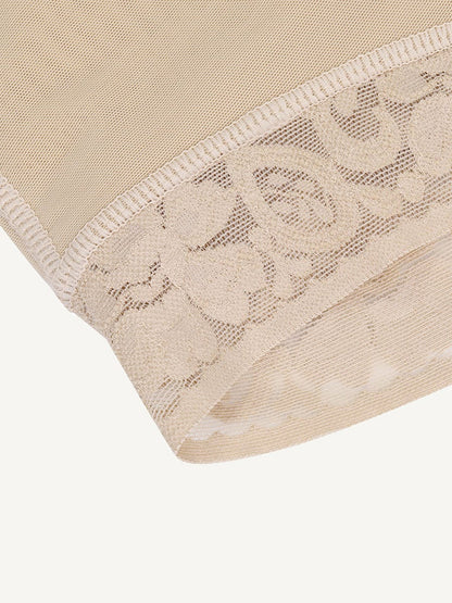 Faja moldeadora de encaje con cremallera frontal y realce de busto en forma de U