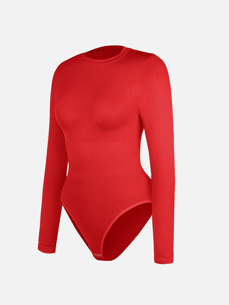 Body con cuello redondo, cintura y entrepierna con broches