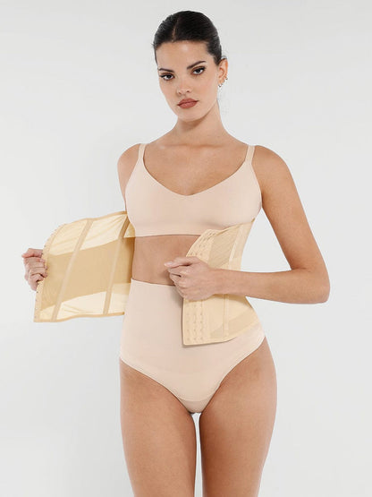 Faja moldeadora de cintura y abdomen de malla transpirable con 7 huesos de acero