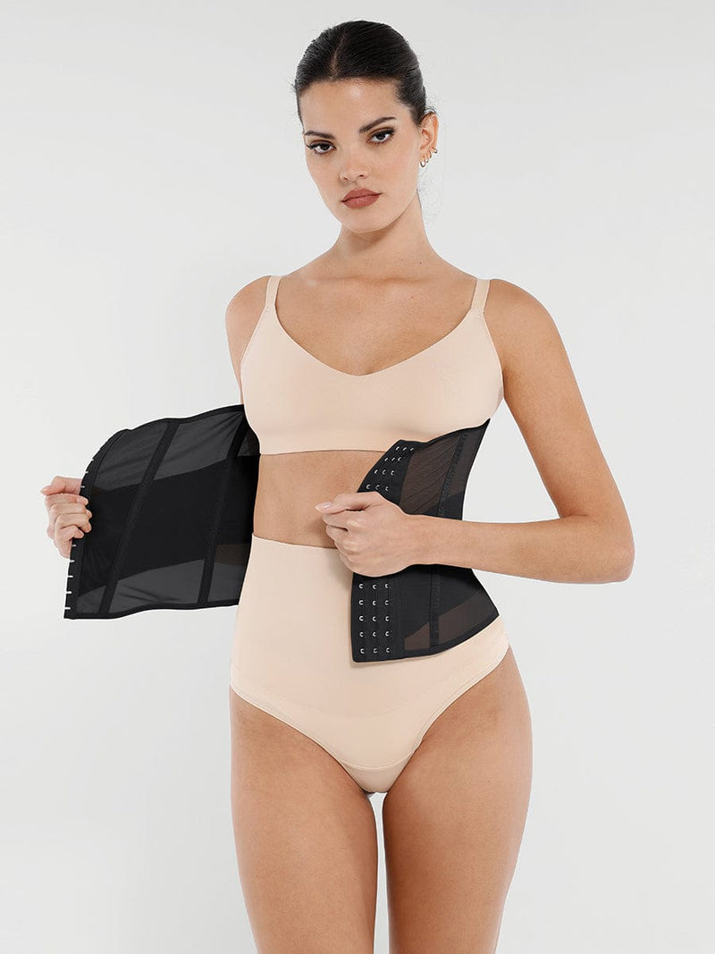 Faja moldeadora de cintura y abdomen de malla transpirable con 7 huesos de acero