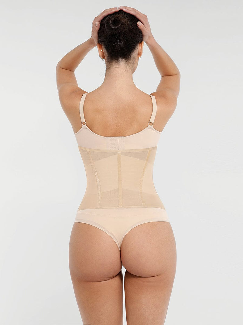 Faja moldeadora de cintura y abdomen de malla transpirable con 7 huesos de acero