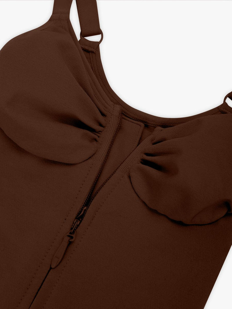 Seamless Plunge Chest Support Bodysuit with Clips Inside