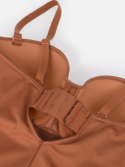 Body de una pieza con tirantes con aros y cintura y abdomen extraíbles que moldea el cuerpo