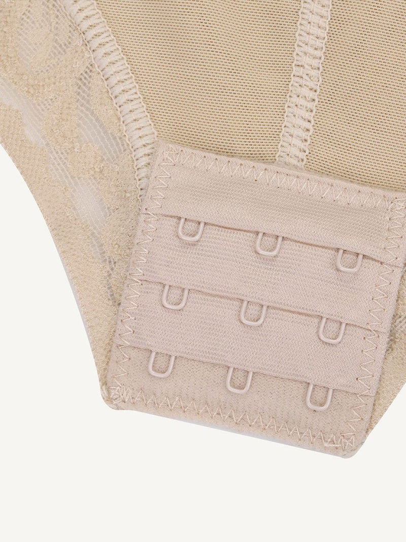 Faja moldeadora de encaje con cremallera frontal y realce de busto en forma de U