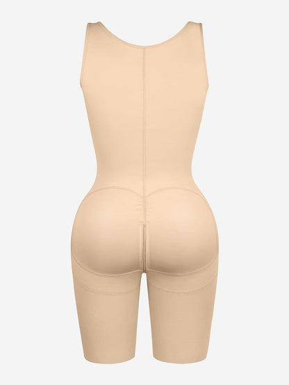 Faja postoperatoria con cierre lateral que cubre el pecho