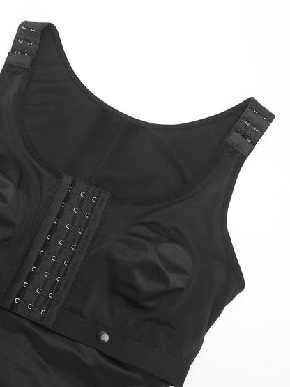 Faja postoperatoria con cierre lateral que cubre el pecho