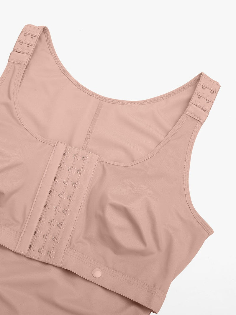 Faja postoperatoria con cierre lateral que cubre el pecho