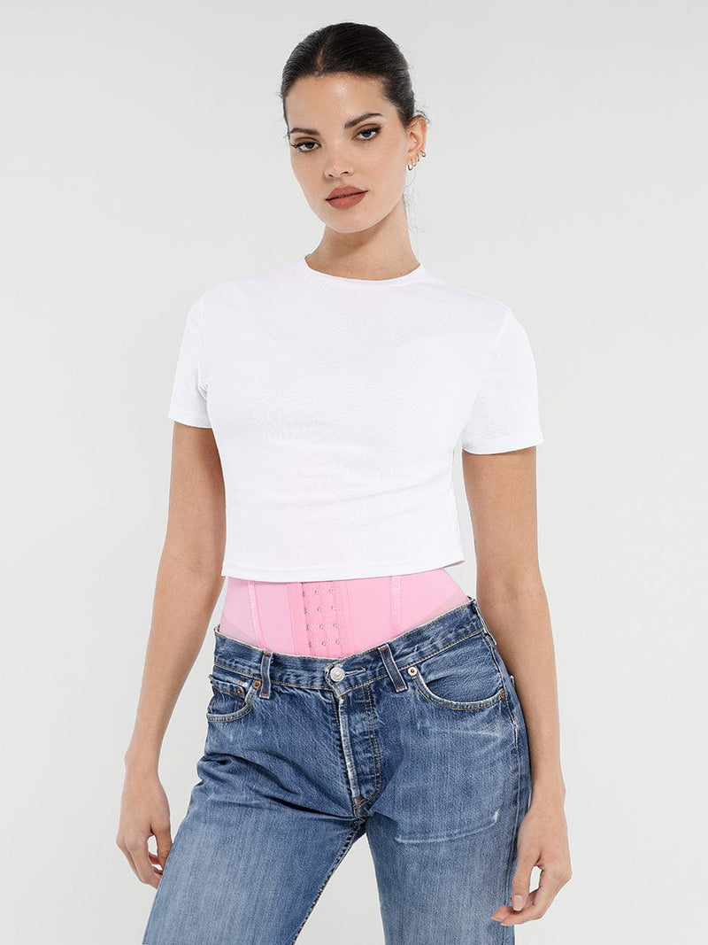 Faja moldeadora de cintura y abdomen de malla transpirable con 7 huesos de acero