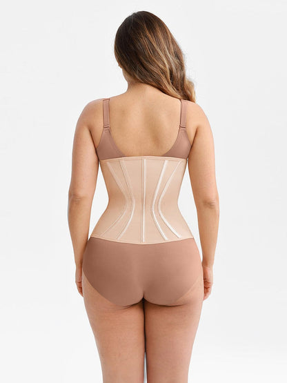 Entrenador de cintura de látex de alta compresión con curva en S y 11 varillas de acero.