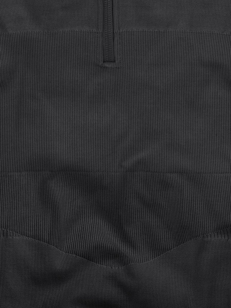 Mono deportivo moldeador 2 en 1 con espalda nadadora, largo completo y cremallera frontal sin costuras