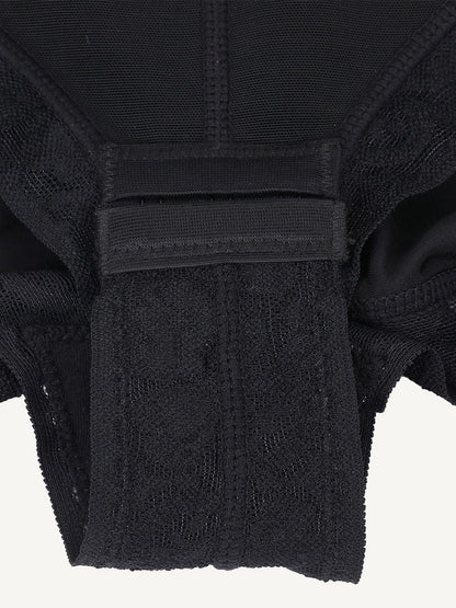 Faja moldeadora de encaje con cremallera frontal y realce de busto en forma de U