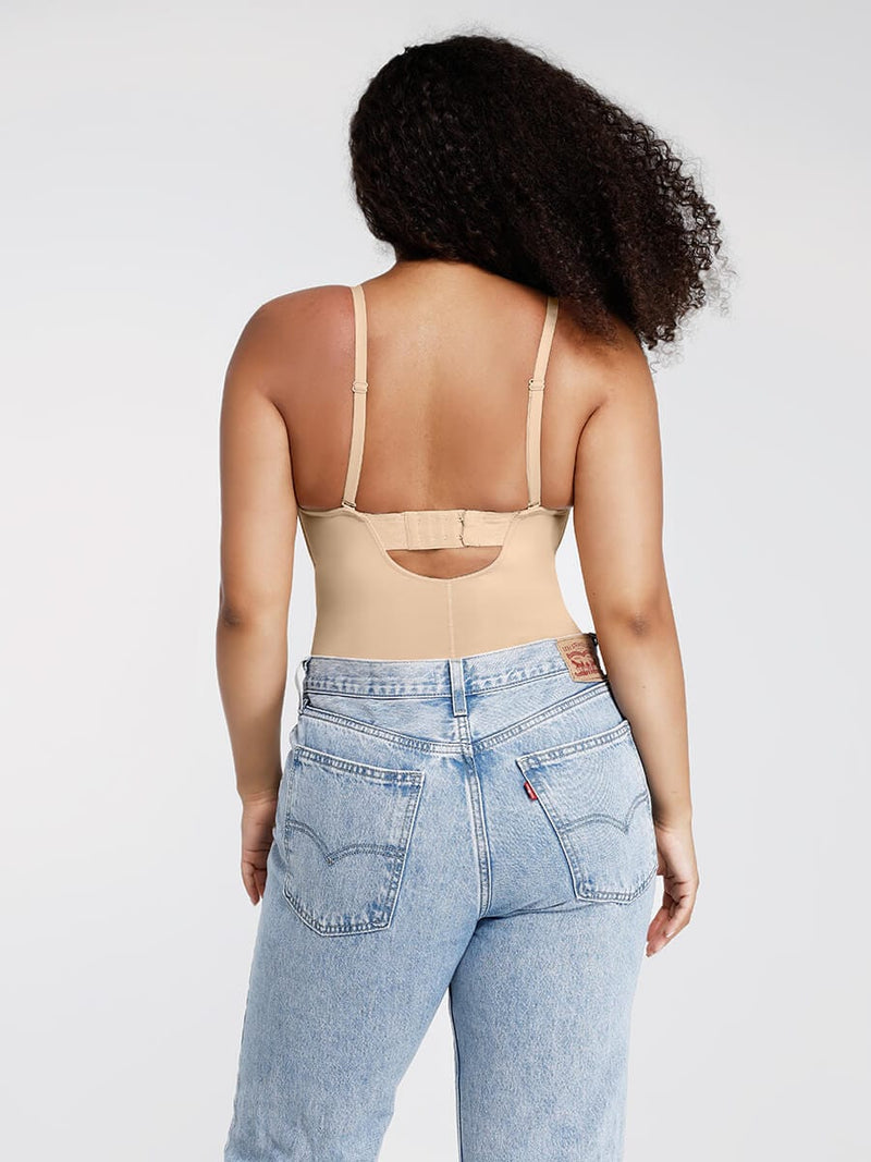 Body de una pieza con tirantes con aros y cintura y abdomen extraíbles que moldea el cuerpo