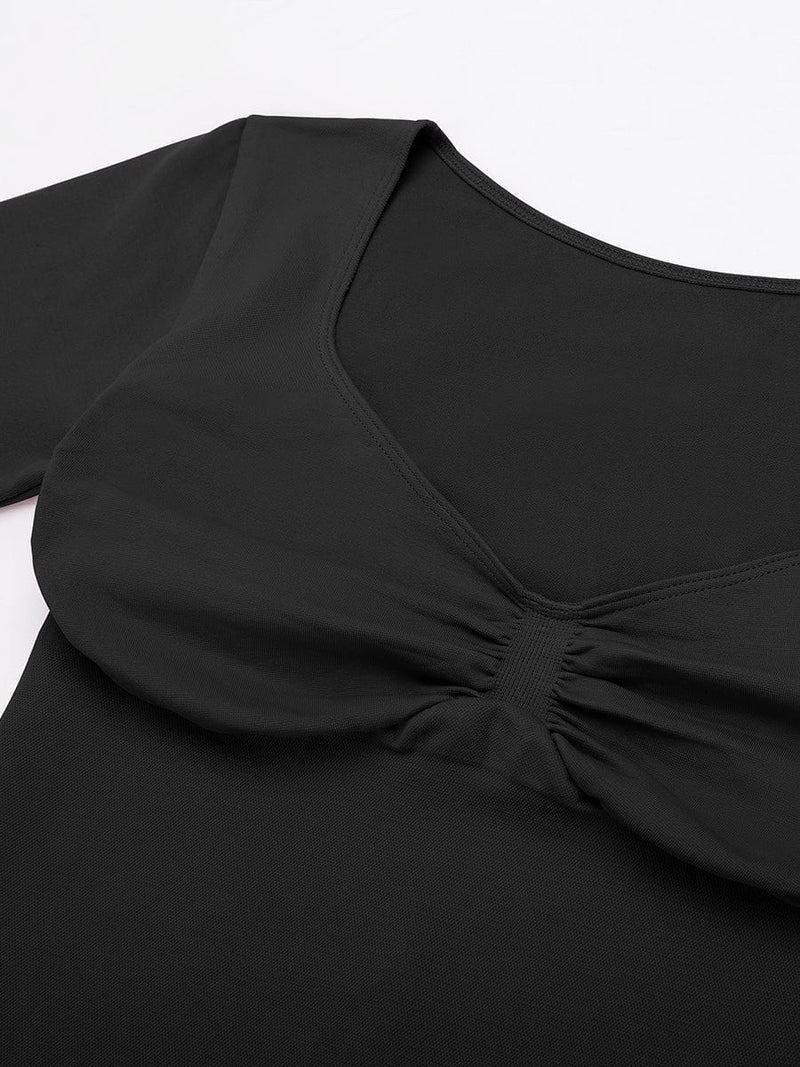 Top moldeador con cuello de diamante, soporte para busto, cintura y control de abdomen