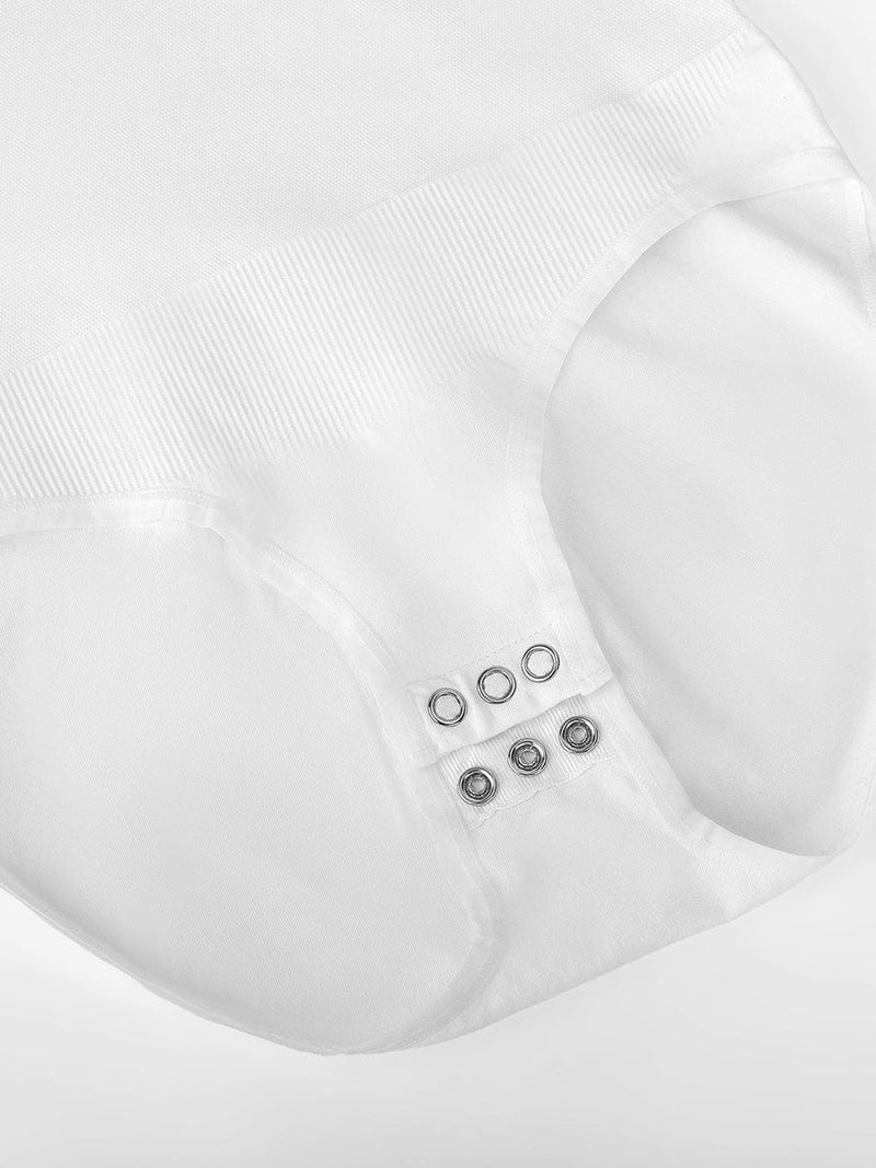 Body con cuello redondo, cintura y entrepierna con broches